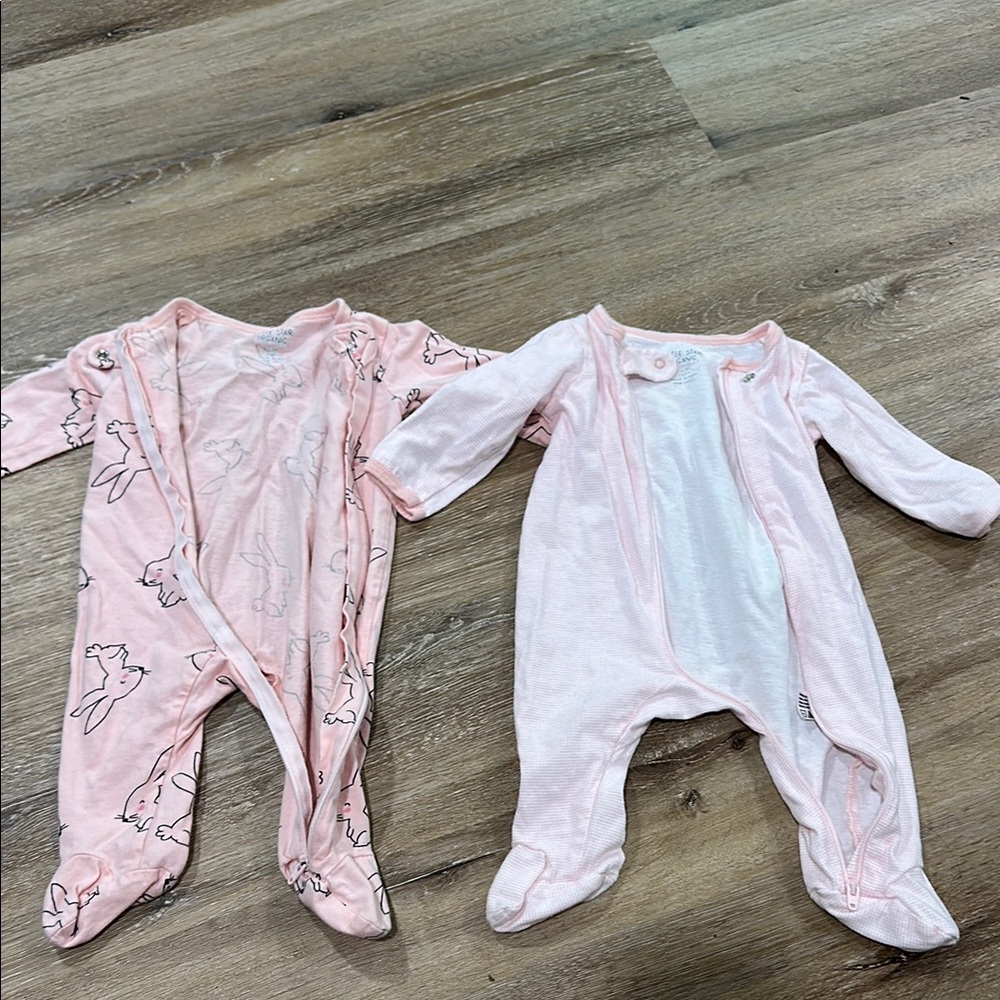 Pink Kids One Piece Set of 2. Washed in Dreft never worn 0-3 mo